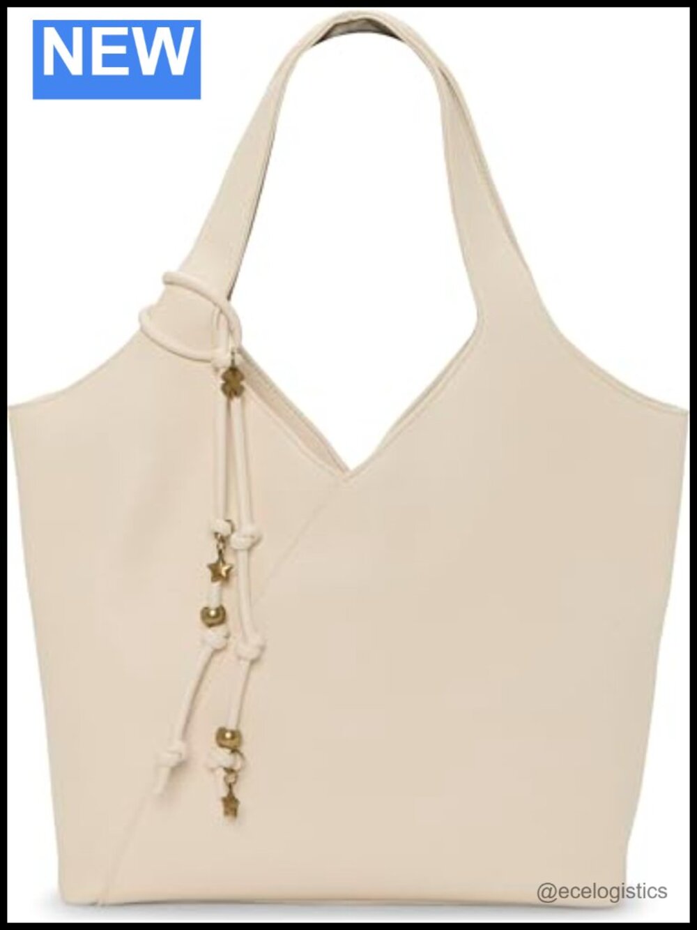 Faux Leather Crossover Shoulder Tote Bag with Magnetic Closure